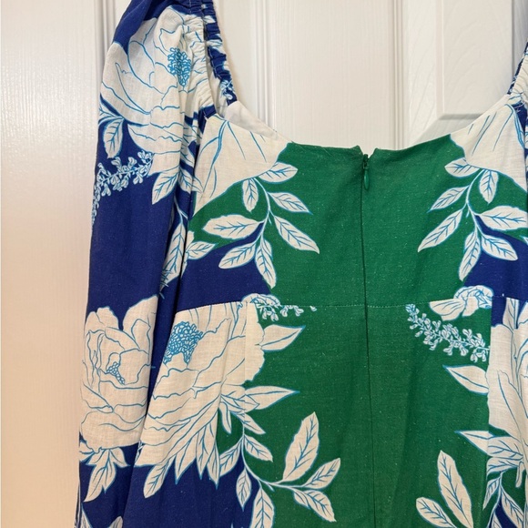 J4. Farm Rio Soft Garden Mini Dress Linen Blend Long Sleeve - Picture 10 of 13